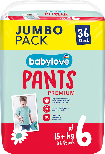 Подгузники-трусики Babylove premium 6 (15+кг) 36шт - Фото 1 Подгузники-трусики Babylove premium 6 (15+кг) 36шт - изображение 1