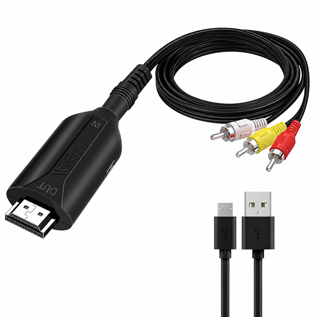 Кабель-конвертор AV RCA (тюльпан) to HDMI Wiistar micro 45636 - Фото 2 Кабель-конвертор AV RCA (тюльпан) to HDMI Wiistar micro 45636 - изображение 2