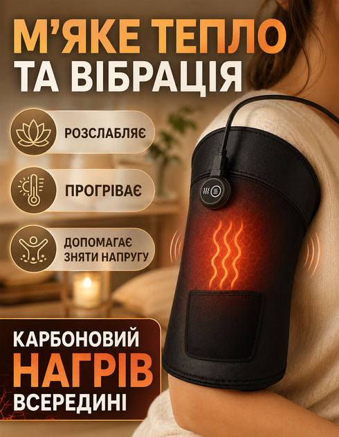 Массажер для колен с подогревом и вибрационным массажем, 3 режима нагрева, режим вибрации, портативный массажер-наколенник для восстановления мышц, расслабления и улучшения кровообращения FZ-80 - изображение 5