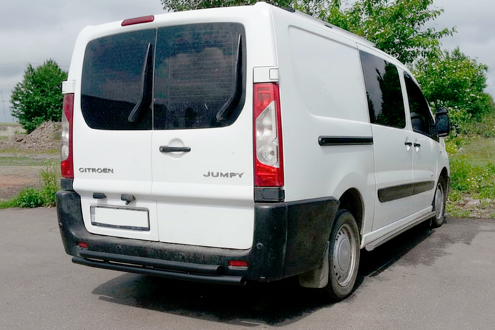 Задняя дуга AK-002-Двойная Black (нерж.) для Peugeot Expert 2007-2016 гг - изображение 2