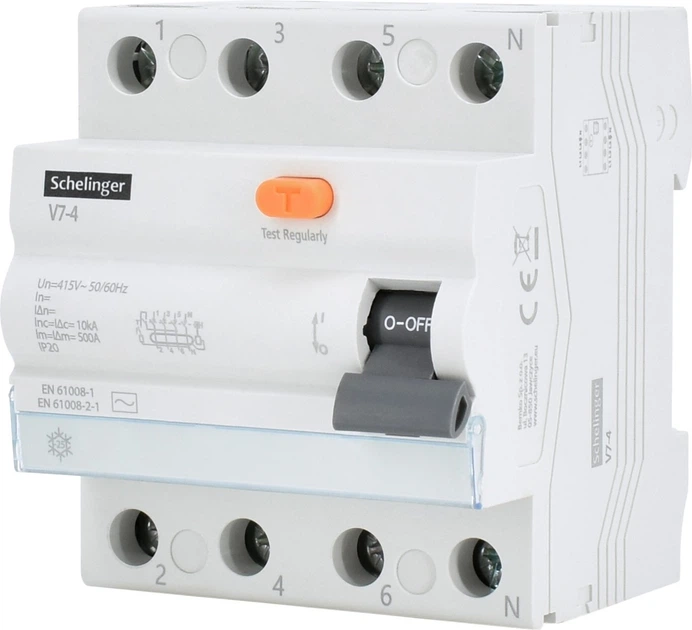 Диференційний вимикач SCHELINGER AC 4P 25A 30mA A03-V7-4-25-030 (5900280985057) - зображення 2