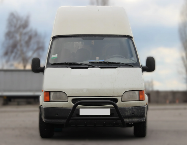 Кенгурятник WT003 Черный Нержавейка для Ford Transit 1991-2000 гг - изображение 3