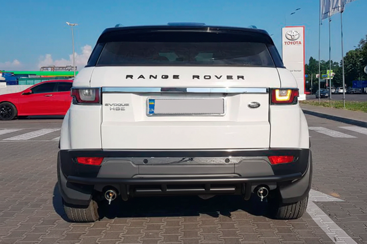 Задній захист AK005-1 Black (нерж) для Range Rover Evoque 2012-2018 рр - зображення 2