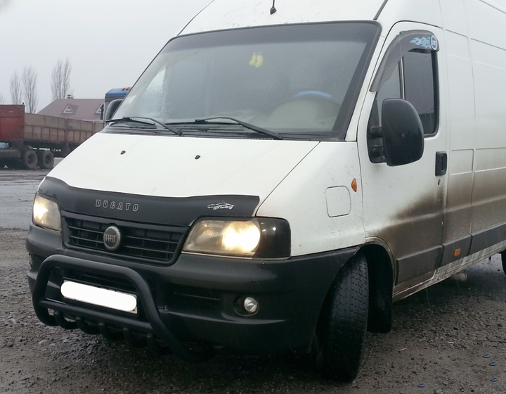 Кенгурятник WT003 Черный (Нержавеющая сталь) для Fiat Ducato 1995-2006 гг - изображение 3