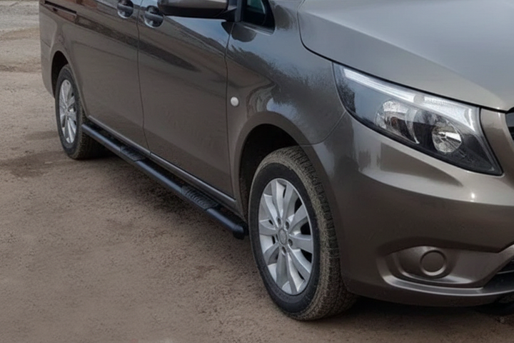 Боковые трубы Black (2 шт., Нержавейка) d70, Короткая/Средняя База для Mercedes Vito/V-class W447 2014- гг - Фото 2 Боковые трубы Black (2 шт., Нержавейка) d70, Короткая/Средняя База для Mercedes Vito/V-class W447 2014- гг - изображение 2