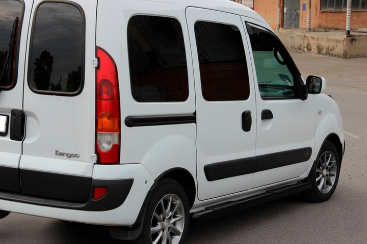 Боковые трубы Black (2 шт., нержавейка) для Renault Kangoo 1998-2008 гг - изображение 3