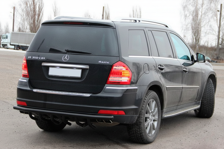Задняя дуга AK-style Черная (нержавейка) для Mercedes GL сlass X164 2006-2012 гг - изображение 3
