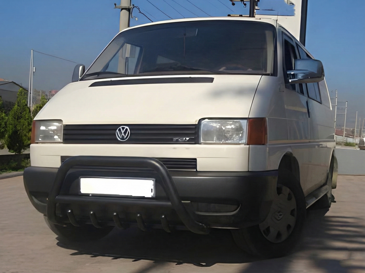 Передний силовой бампер WT003 Черный Нержавейка для Volkswagen T4 Caravelle/Multivan 1990–2003 гг - изображение 2