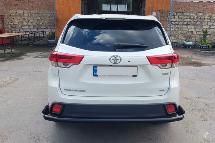 Задній захист AK005-2 Black (2 шт., нерж) для Toyota Highlander 2013-2019 рр - зображення 4