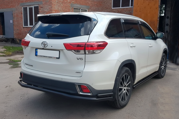 Задній захист AK005-2 Black (2 шт., нерж) для Toyota Highlander 2013-2019 рр - зображення 5