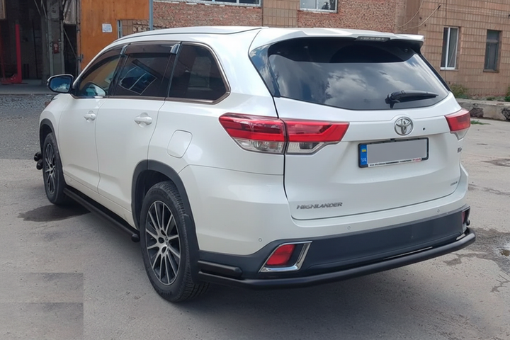 Задній захист AK005-2 Black (2 шт., нерж) для Toyota Highlander 2013-2019 рр - зображення 6