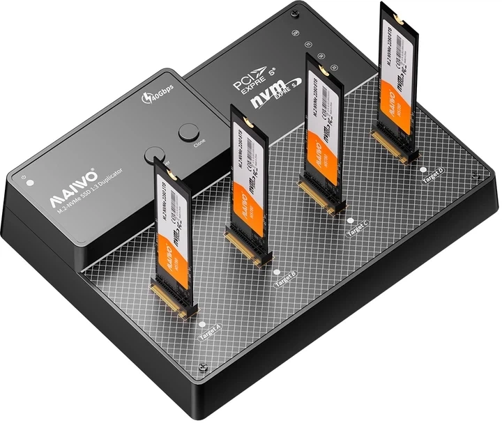 Док-станція Maiwo клонір. для 4*NVMe M.2 SSD Key M/B+M ч-з USB4.0 Type-C 40Gbps з вентилятором плас (K3015P4) - Фото 1 Док-станція Maiwo клонір. для 4*NVMe M.2 SSD Key M/B+M ч-з USB4.0 Type-C 40Gbps з вентилятором плас (K3015P4) - изображение 1