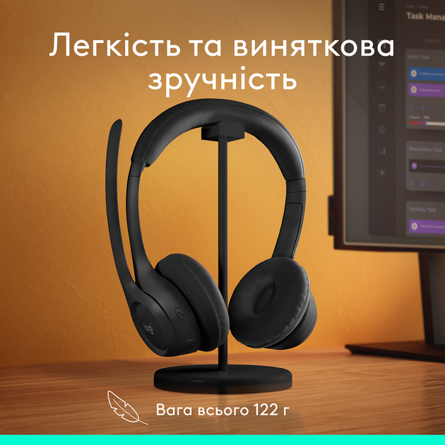 Бездротові навушники Logitech Zone 300 Wireless Headset BT Гарнітура стерео (981-001407) (чорна) - Фото 5 Бездротові навушники Logitech Zone 300 Wireless Headset BT Гарнітура стерео (981-001407) (чорна) - изображение 5