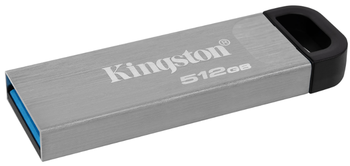 Flash Drives Kingston DataTraveler Kyson 512GB USB 3.2 (DTKN/512GB) Сріблястий/Чорний (6994504) - изображение 2