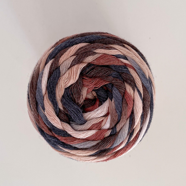 Шпагат градієнт YarnArt twisted macrame 3mm VR 250г сірий теракот (928) - Фото 5 Шпагат градієнт YarnArt twisted macrame 3mm VR 250г сірий теракот (928) - изображение 5