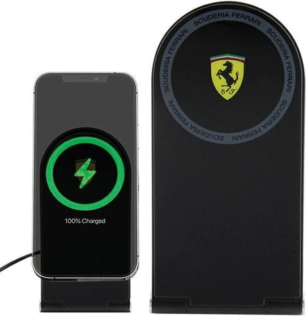 Складна бездротова зарядка Ferrari FECBFMALK 15W Printed Logo MagSafe Black (3666339170851) - зображення 3