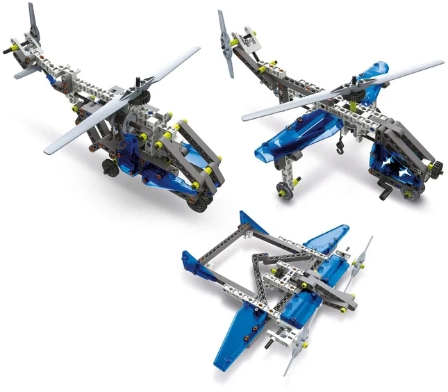 Klocki konstrukcyjne Clementoni Mechanics Laboratorium Samoloty i helikoptery 200 szt. (8005125609505) - obraz 3