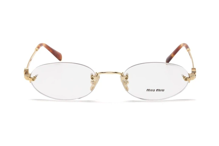 Солнцезащитные очки MIU MIU 53WV 5AK1O1 с прозрачной линзой Золотистая оправа - изображение 2