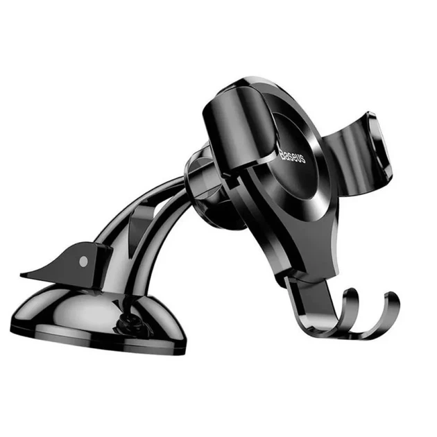 Автодержатель для телефона Baseus Osculum Type Gravity Car Mount SUYL-XP01, гравитационный держатель на панель/лобовое стекло, черный - изображение 3