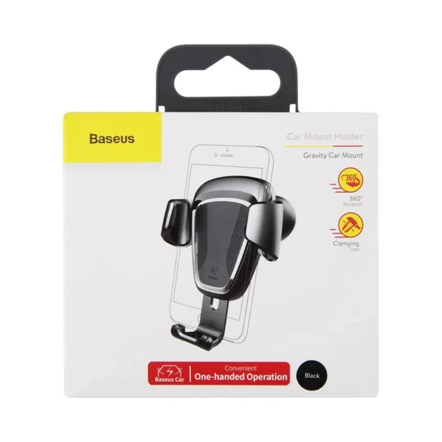 Автодержатель для телефона Baseus Gravity Car Mount Holder SUYL-01, гравитационный держатель смартфона в дефлектор авто, черный - Фото 2 Автодержатель для телефона Baseus Gravity Car Mount Holder SUYL-01, гравитационный держатель смартфона в дефлектор авто, черный - изображение 2