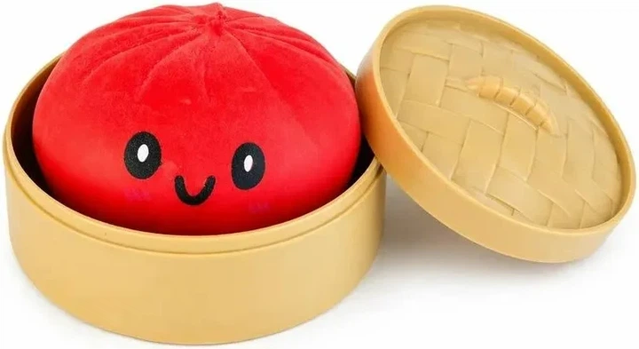 Іграшка 10 см великий сквіш червоний пельмень Dumpling, Mystery Dumpring, Squishies Dumpling - зображення 2