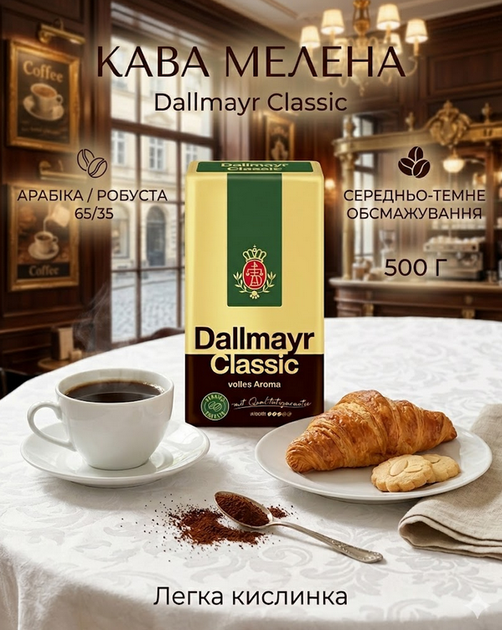 Кава мелена Dallmayr Classic 500 г арабіка/робуста, середньо-темне обсмажування - зображення 5
