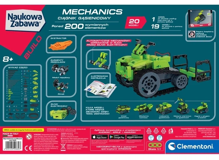 Конструктор Clementoni Mechanics Гусеничний трактор 200+ деталей (8005125506897) - зображення 5