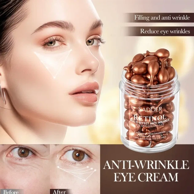 Сироватка під очі в капсулах з ретинолом та колагеном SADOER Retinol Multi-Effect Anti-Wrinkle Eye Serum, 34 г (45 капсул) (697662801321) - зображення 3