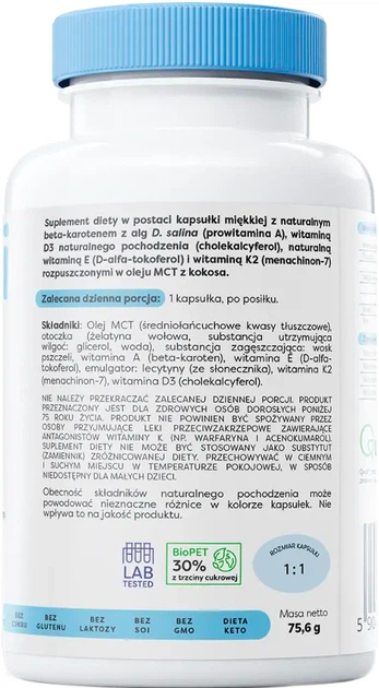 Suplement diety Osavi ADEK Vitamins 120 kapsułek (5904139920213) - obraz 3