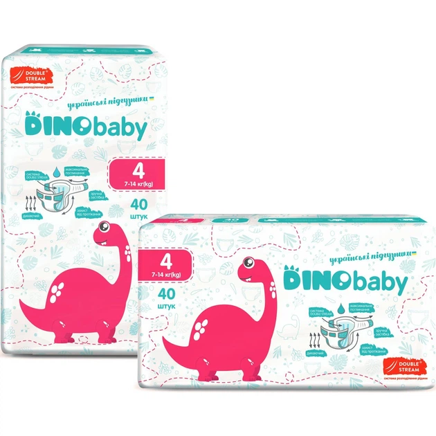 Підгузок Dino Baby Розмір 4 (7-14 кг) 40 шт (4823098410591) - изображение 2