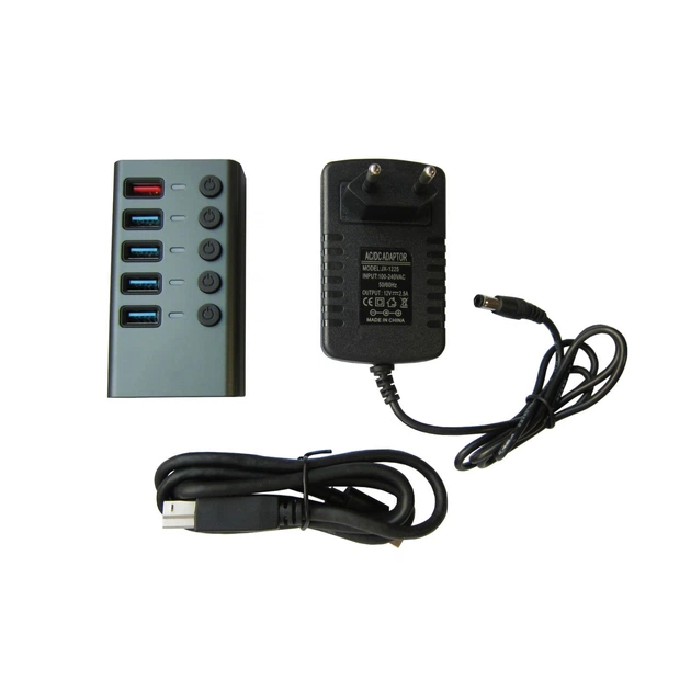 Концентратор Dynamode 5 ports USB3.0 to 4*USB3.0+2.4А Power Adapter 2.5A/12V (DM-UH-P405-G) - Фото 3 Концентратор Dynamode 5 ports USB3.0 to 4*USB3.0+2.4А Power Adapter 2.5A/12V (DM-UH-P405-G) - зображення 3