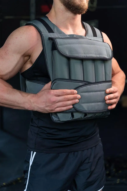 Спортивний жилет-обважнювач MegaShape Steel 30 кг, сірий - изображение 5