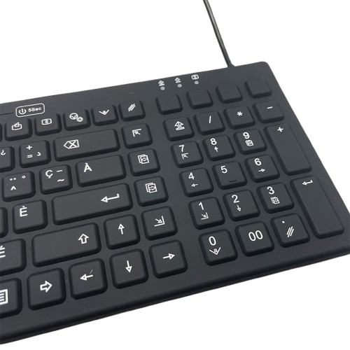 Промислова силіконова клавіатура Davo D-87W USB з підсвіткою та Num Pad, IP68 (Герметична), Чорна (DAV-IKB106-SIL) - зображення 2