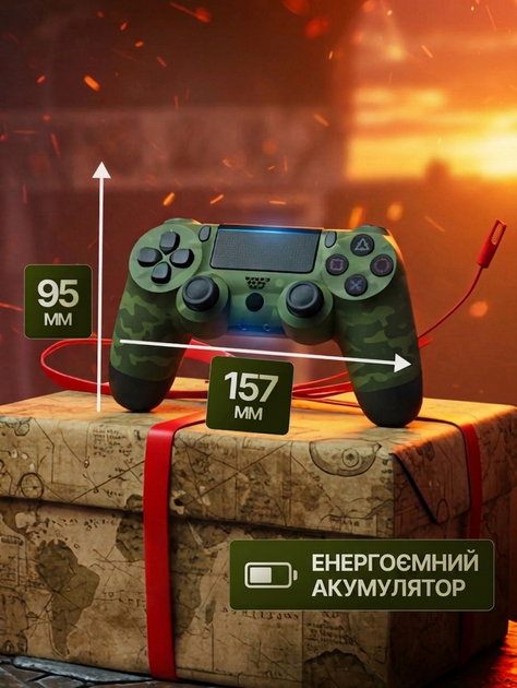 Джойстик бездротовий геймпад PS4 Dualshock 4 v2 (Зелений хакі, Green) для PlayStation 4 PS4 - изображение 4