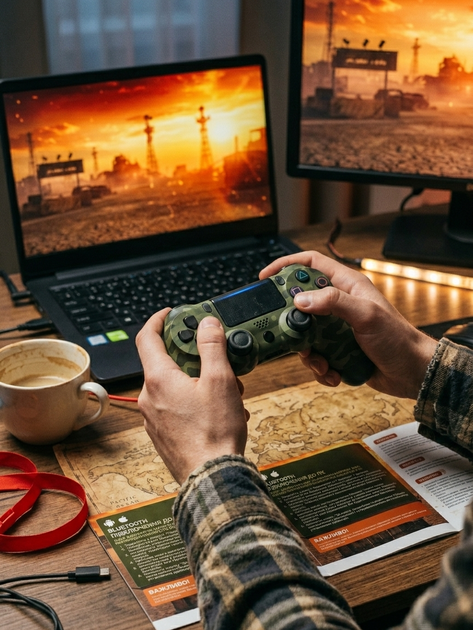 Джойстик бездротовий геймпад PS4 Dualshock 4 v2 (Зелений хакі, Green) для PlayStation 4 PS4 - изображение 8
