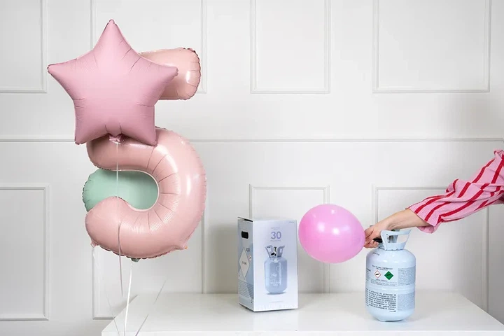 Butla z helem PartyDeco na 30 balonów 75788 Błękitna (5904555075788) - obraz 4