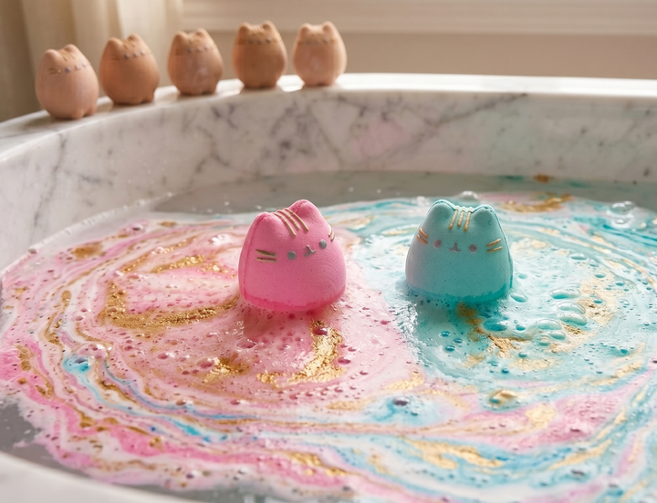 Бомбочка для ванны "котик Pusheen" (Пушин) розовый, 125 г - Фото 4 Бомбочка для ванны "котик Pusheen" (Пушин) розовый, 125 г - изображение 4