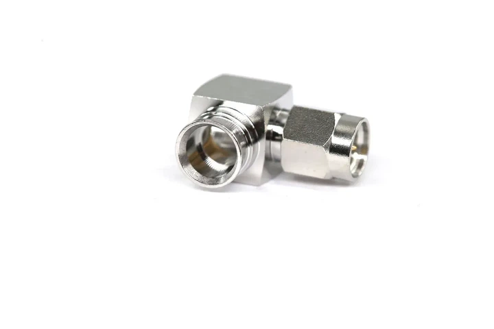 Разъем SMA-male (Plug) LENORF, серебристый, угловой (Right Angle), под пайку для кабеля RG401 (250 SEMIFLEX), Nickel Plated (3.01.403) - изображение 2
