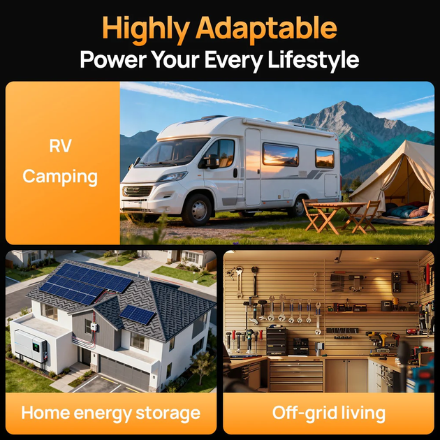 Акумуляторна батарея ECO-WORTHY LiFePO4 12.8V 280Ah 3584Wh з Bluetooth, BMS 200A, літій-залізо-фосфатна для інвертора, ДБЖ, сонячних систем - зображення 7