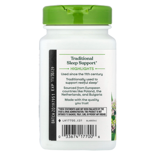 Корень валерианы Nature's Way "Valerian Root" 1590 мг (100 веганских капсул) - изображение 3
