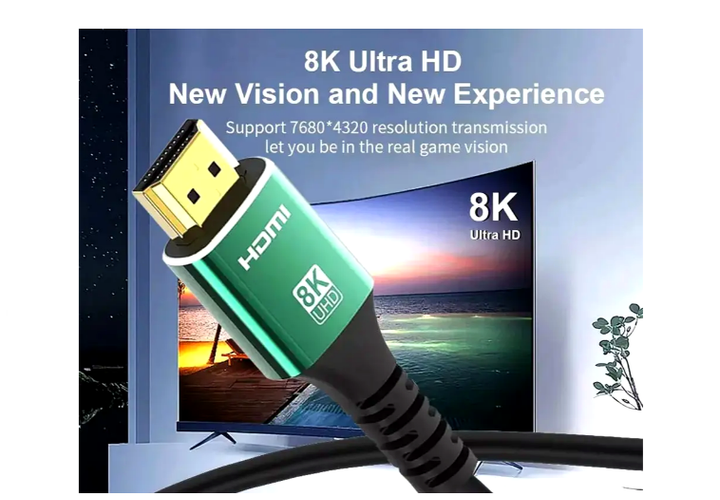 Кабель HDMI 2.1V 1.5 м 8K 120fps черный для подключения игровых консолей и ПК - изображение 7