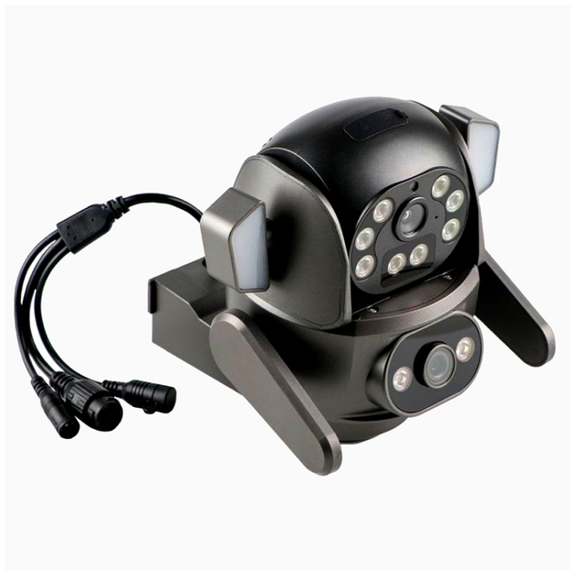 Смарт камера уличная 4MP 2 камеры 350° поворотная ночное видение черный XO CR04 Robot Dual - изображение 8
