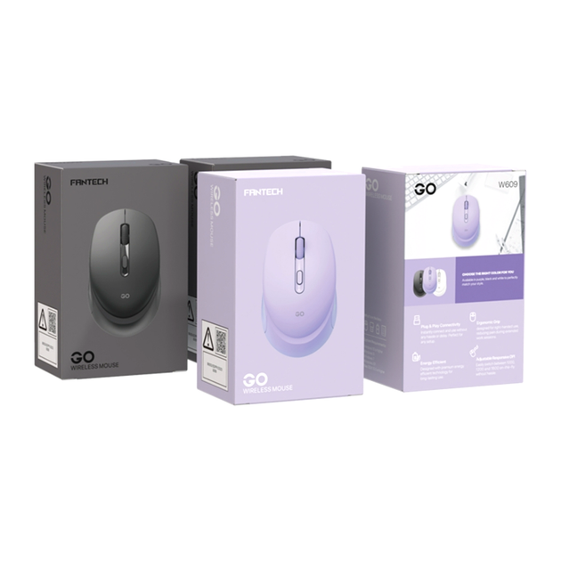 Бездротова миша Fantech GO W609 Чорний 1600 DPI USB ергономічний адаптер для повсякденного використання - зображення 3