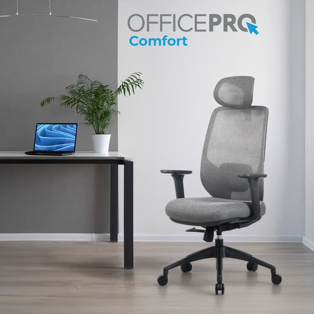 Крісло офісне OfficePro Comfort OC524G Gray - Фото 7 Крісло офісне OfficePro Comfort OC524G Gray - зображення 7