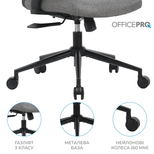 Крісло офісне OfficePro Fusion OC577G Gray - зображення 13