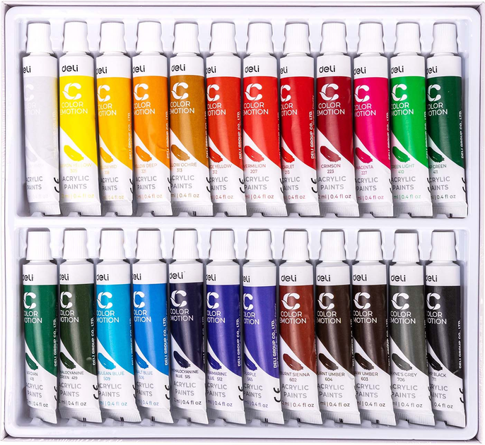 Zestaw farb akrylowych Deli Color Emotion 24 x 12 ml (6973504006134) - obraz 2