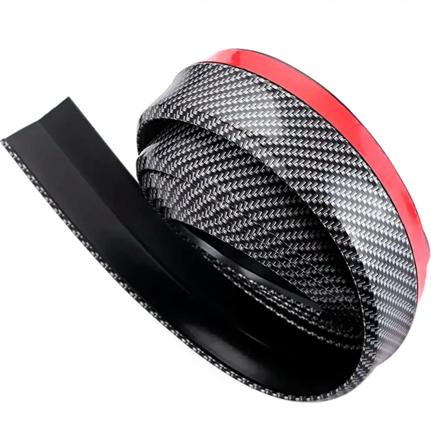 Молдинг на передний бампер 250х6 см резиновая губа SAMURAI CARBON для защиты и улучшения аэродинамики - изображение 8