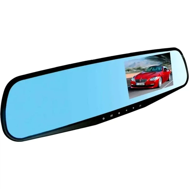 Відеореєстратор дзеркало DVR Full HD з камерою заднього виду 3 МП 4.3 дюйми чорний для автомобілів - Фото 3 Відеореєстратор дзеркало DVR Full HD з камерою заднього виду 3 МП 4.3 дюйми чорний для автомобілів - зображення 3
