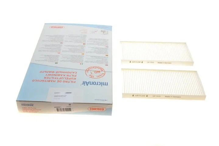 Фільтр салону Hyundai Tucson 2.0 CRDi/Kia Sorento 2.5/3.3 CRDi 04- (к-кт 2 шт.) CORTECO 80000911 - изображение 2