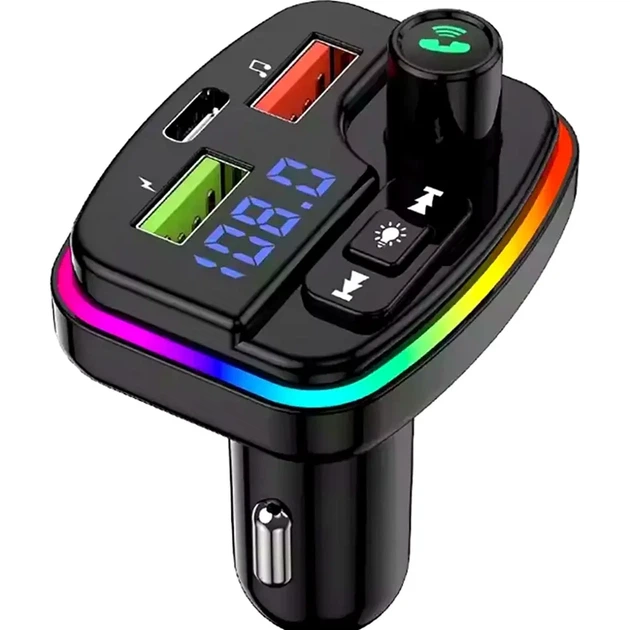 Автомобильный FM трансмиттер с зарядкой, 2хUSB, Type-C, PERVOI CTC-732 - изображение 9